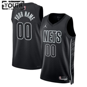 Dres Brooklyn Nets Prilagođeni Jordan 2022-23 Statement Edition Crno Swingman - Dječji